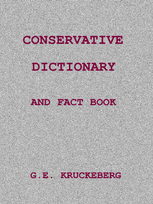 cover image of Conservative Dictionary and Fact Book